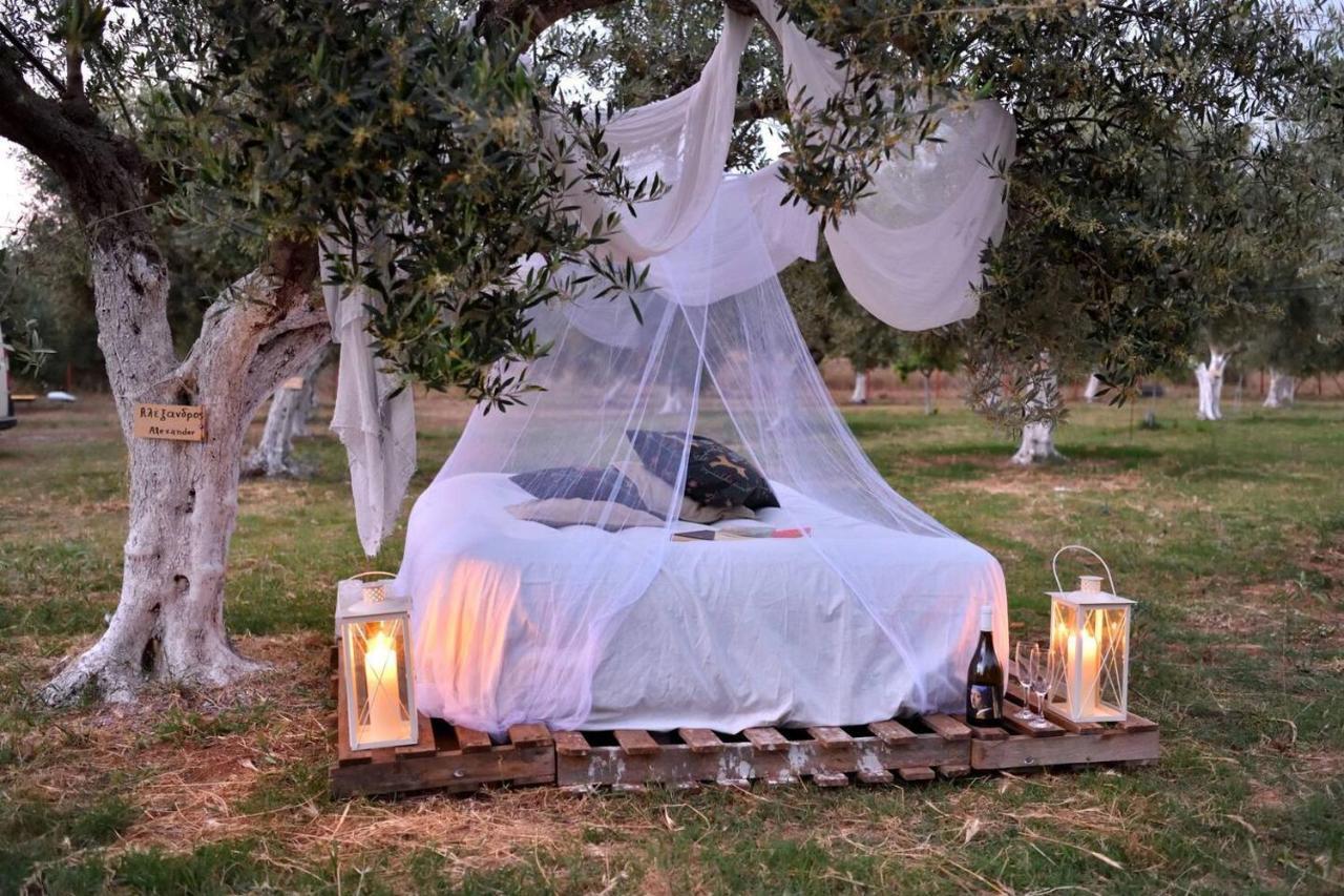 Glamping At A Lovely Tent In Skiaxtro- Marathopoli Villa Buitenkant foto
