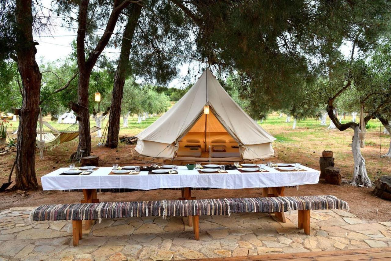 Glamping At A Lovely Tent In Skiaxtro- Marathopoli Villa Buitenkant foto